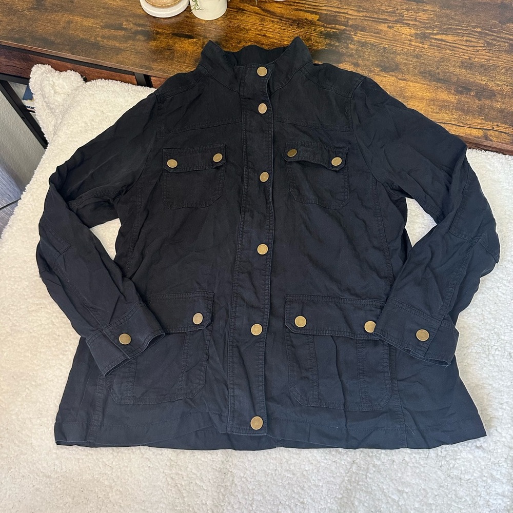 Lane Bryant black utility jacket 14 16